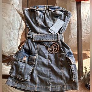 Y2k mini jean revice dress size SMALL